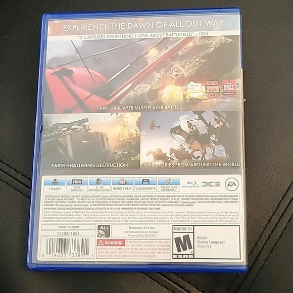 π΄3/$15π΄ Play Station 4 BATTLEFIELD 1 Video Game - Picture 5 of 5